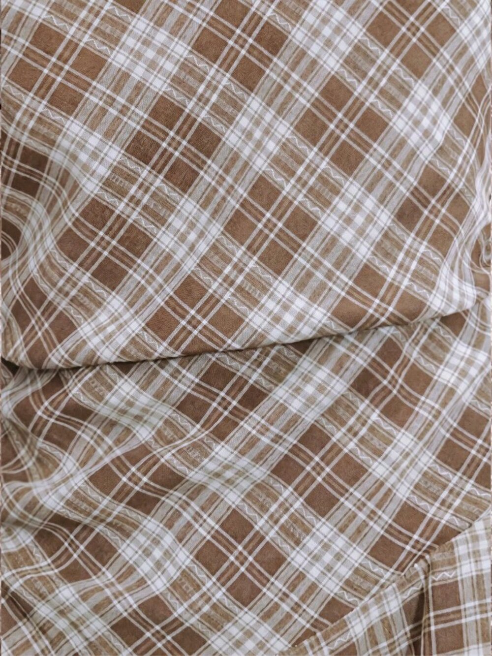 Camel Casual Women's Asymmetrical Plaid Midi Dress - Picture 7 of 7
